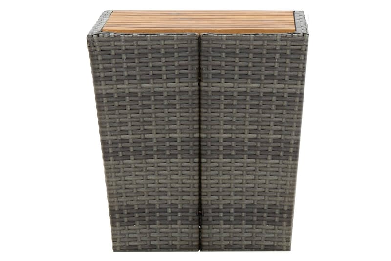 Tebord grå 41,5x41,5x43 cm polyrotting og heltre akasie - Grå - Cafebord - Balkongbord
