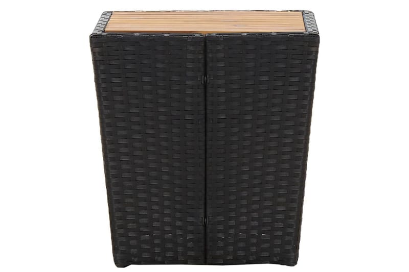 Tebord svart 41,5x41,5x43 cm polyrotting og heltre akasie - Svart - Cafebord - Balkongbord