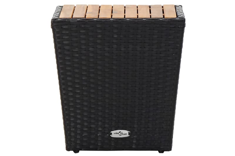 Tebord svart 41,5x41,5x43 cm polyrotting og heltre akasie - Svart - Hagem�øbler - Hagebord - Cafebord