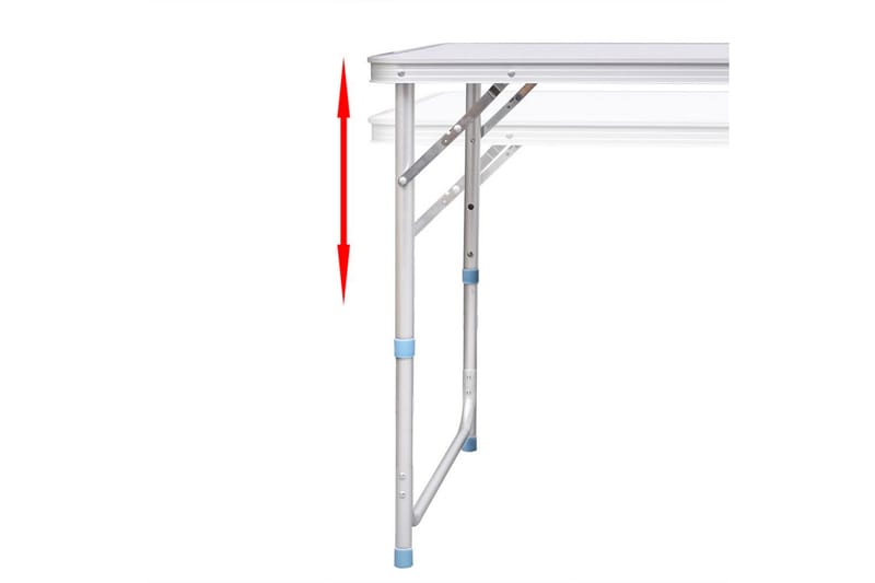 Campingbord med 6 Klappstoler Justerbar Høyde 180 x 60 cm - Hagemøbler - Hagebord - Campingbord