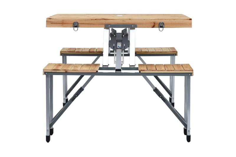 Foldbart campingbord med 4 seter stål aluminium - Hagemøbler - Hagebord - Campingbord