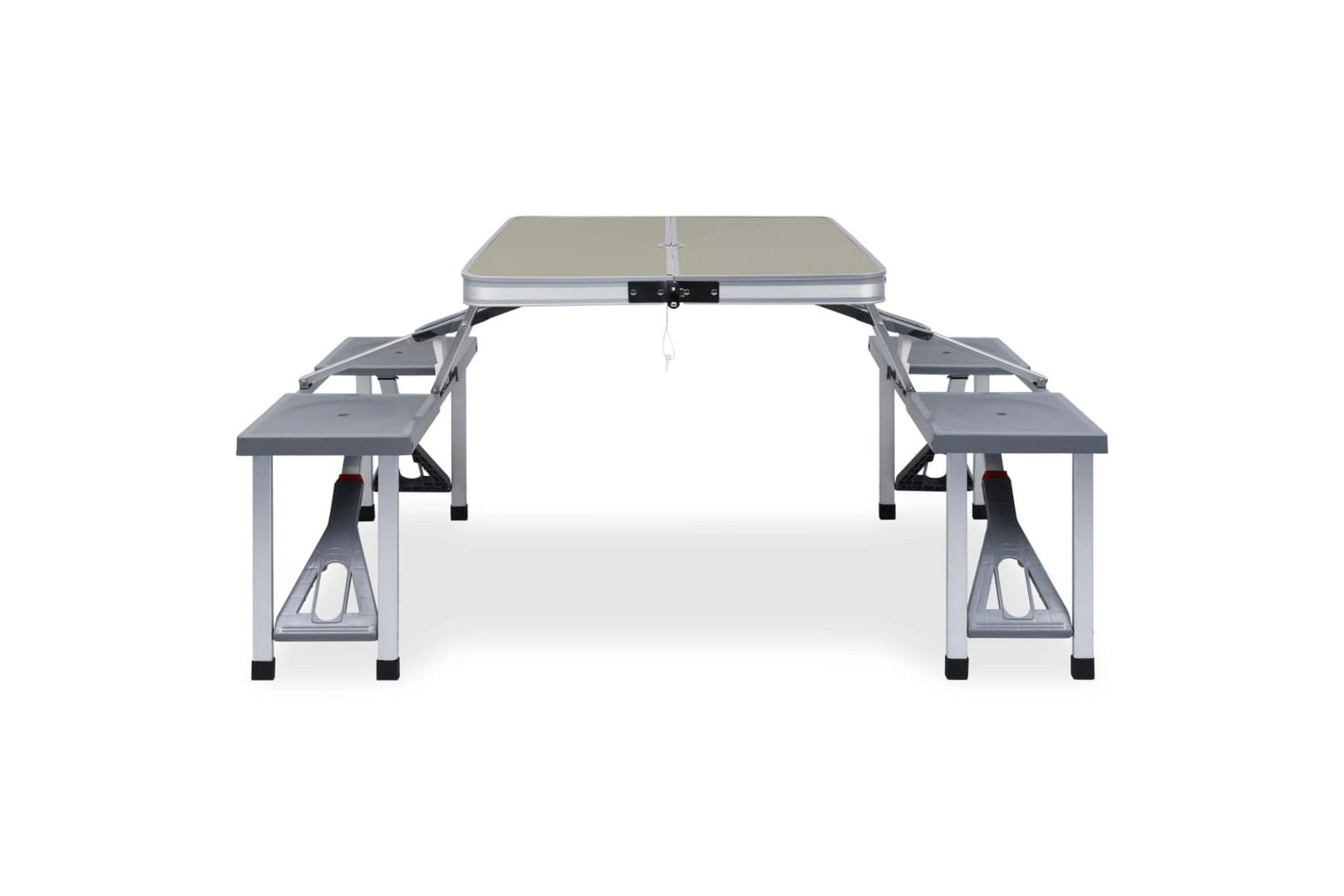 Foldbart campingbord med 4 seter stål aluminium - Hagemøbler - Hagebord - Campingbord