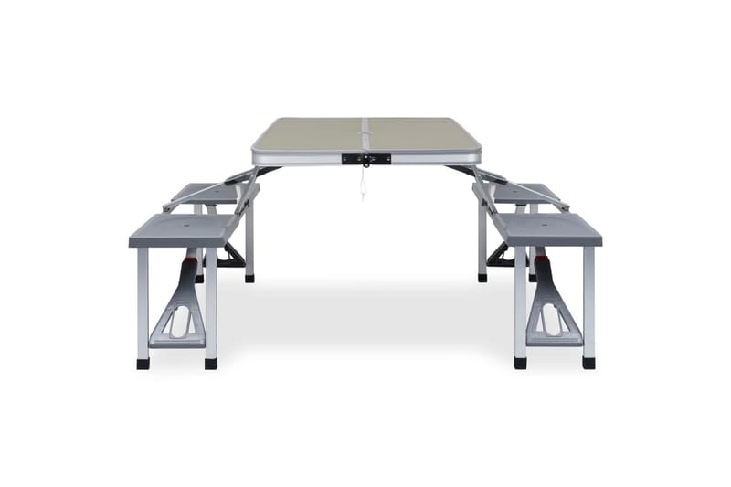 Foldbart campingbord med 4 seter stål aluminium - Hagemøbler - Hagebord - Campingbord