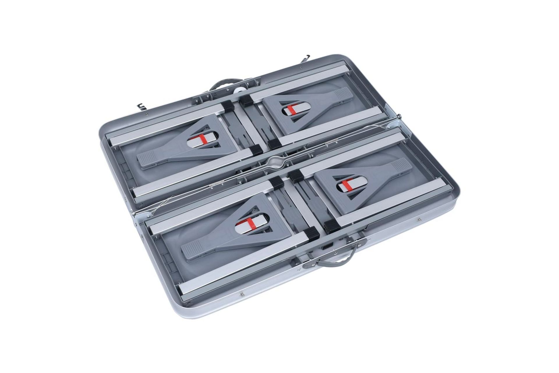 Foldbart campingbord med 4 seter stål aluminium - Hagemøbler - Hagebord - Campingbord