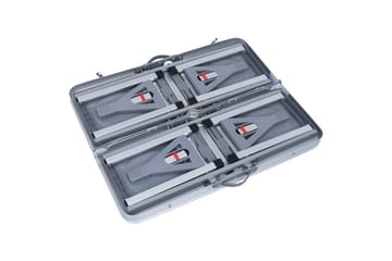Foldbart campingbord med 4 seter stål aluminium - Hagemøbler - Hagebord - Campingbord