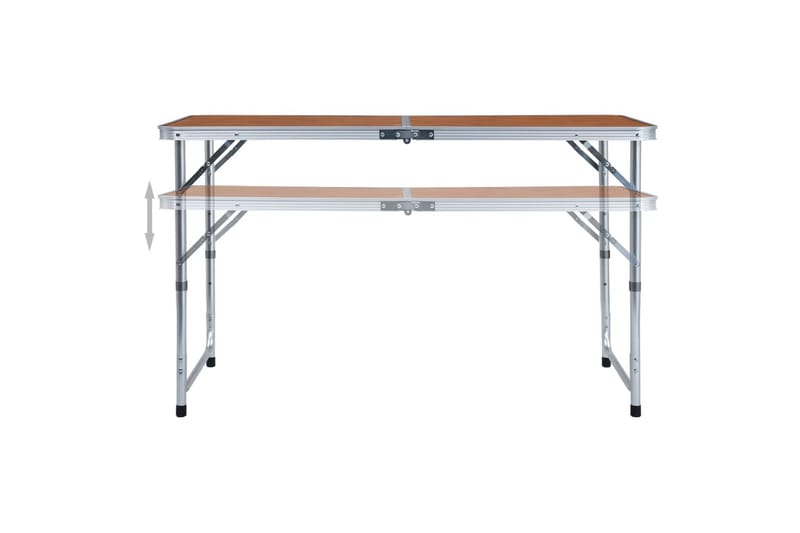 Sammenleggbart campingbord aluminium 120x60 cm - Hagemøbler - Hagebord - Campingbord