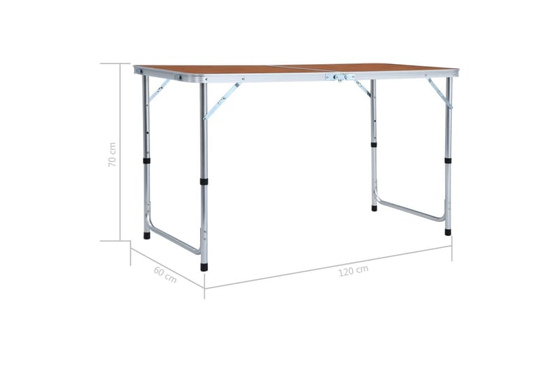 Sammenleggbart campingbord aluminium 120x60 cm - Hagemøbler - Hagebord - Campingbord