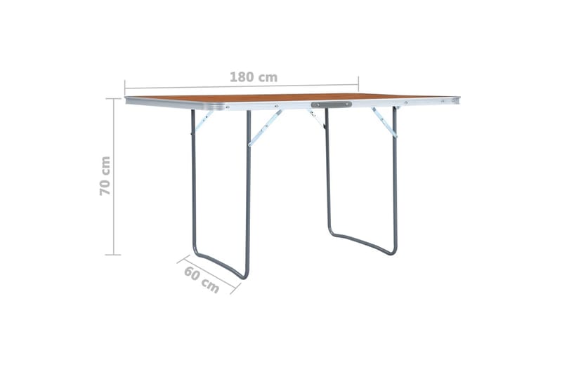 Sammenleggbart campingbord aluminium 180x60 cm - Hagemøbler - Hagebord - Campingbord