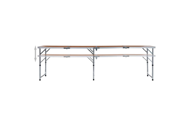 Sammenleggbart campingbord aluminium 240x60 cm - Hagemøbler - Hagebord - Campingbord