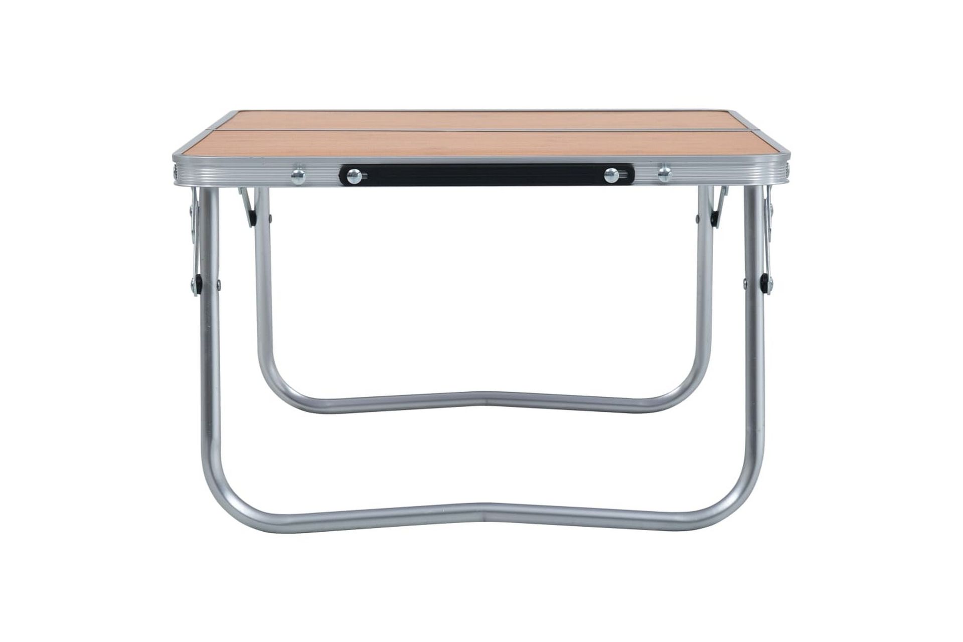 Sammenleggbart campingbord brun aluminium 60x40 cm - Hagemøbler - Hagebord - Campingbord