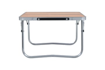 Sammenleggbart campingbord brun aluminium 60x40 cm - Hagemøbler - Hagebord - Campingbord