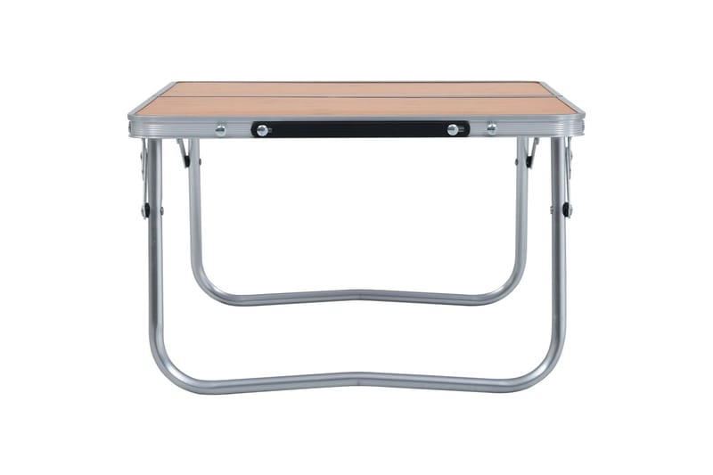 Sammenleggbart campingbord brun aluminium 60x40 cm - Hagemøbler - Hagebord - Campingbord