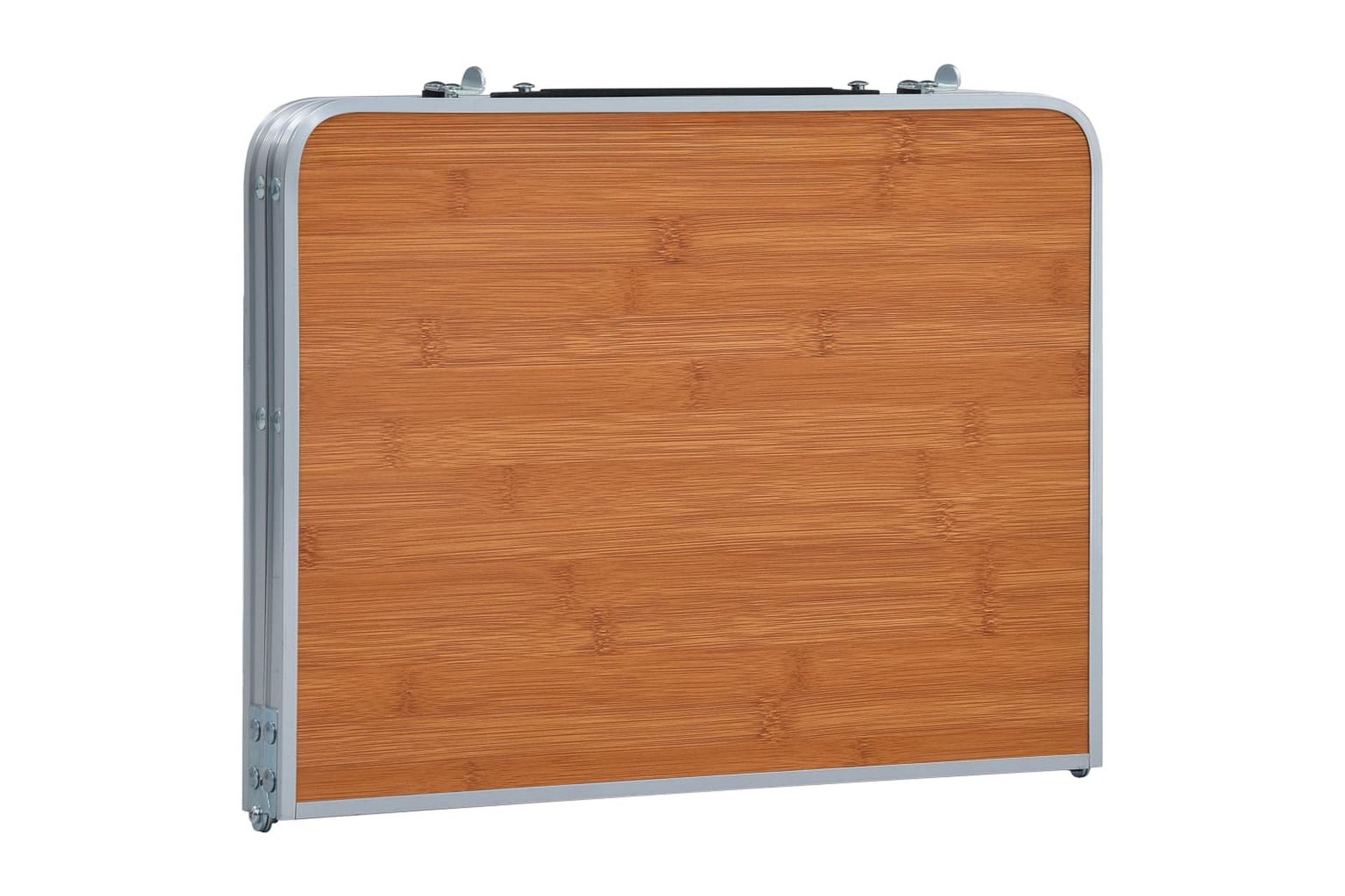 Sammenleggbart campingbord brun aluminium 60x40 cm - Hagemøbler - Hagebord - Campingbord
