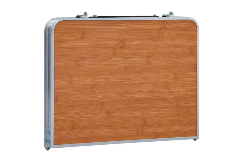 Sammenleggbart campingbord brun aluminium 60x40 cm - Hagemøbler - Hagebord - Campingbord