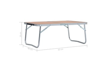 Sammenleggbart campingbord brun aluminium 60x40 cm - Hagemøbler - Hagebord - Campingbord