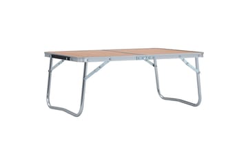 Sammenleggbart campingbord brun aluminium 60x40 cm - Hagemøbler - Hagebord - Campingbord