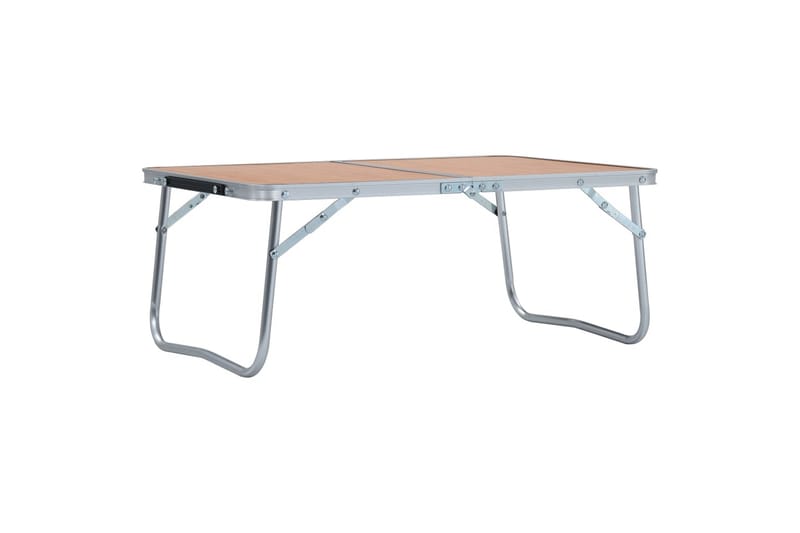 Sammenleggbart campingbord brun aluminium 60x40 cm - Hagemøbler - Hagebord - Campingbord