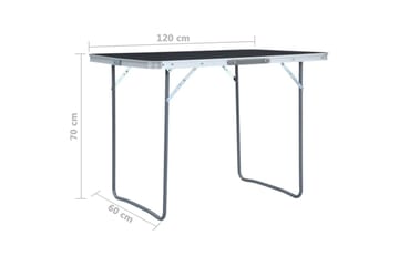 Sammenleggbart campingbord grå aluminium 120x60 cm - Hagemøbler - Hagebord - Campingbord