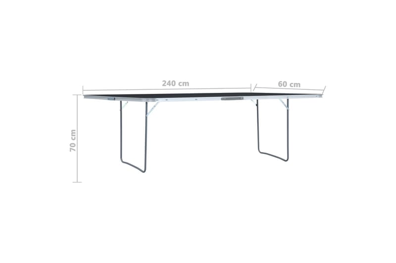 Sammenleggbart campingbord grå aluminium 240x60 cm - Hagemøbler - Hagebord - Campingbord