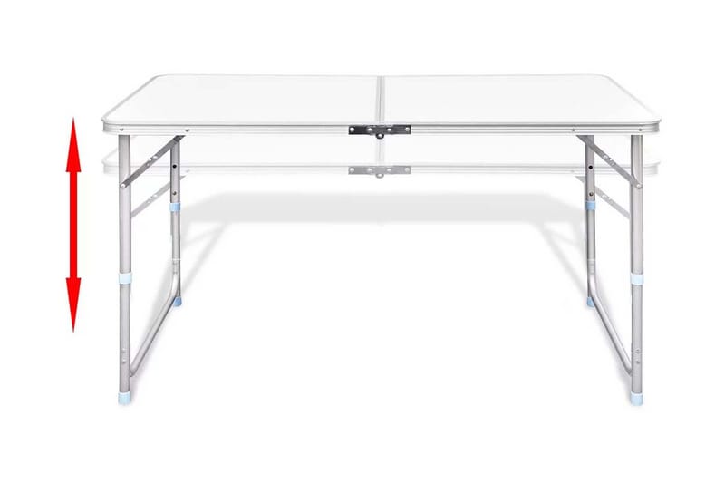 Sammenleggbart campingbord høydejusterbar aluminium 120x60cm - Hagemøbler - Hagebord - Campingbord