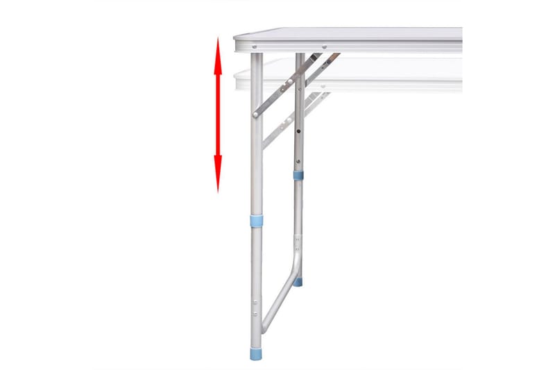 Sammenleggbart campingbord høydejusterbar aluminium 120x60cm - Campingbord - Campingmøbler