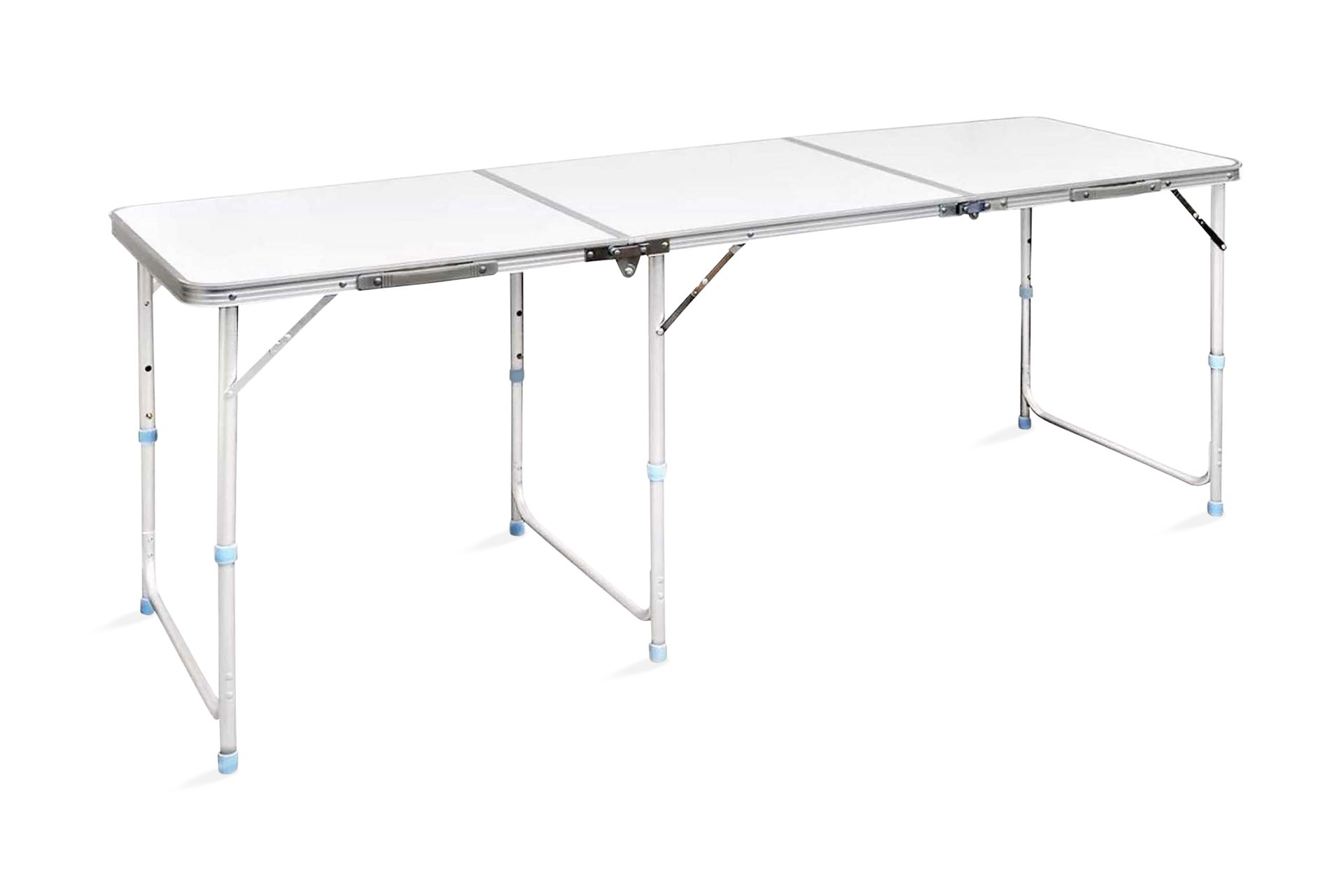 Sammenleggbart campingbord høydejusterbar aluminium 180x60cm - Hagemøbler - Hagebord - Campingbord