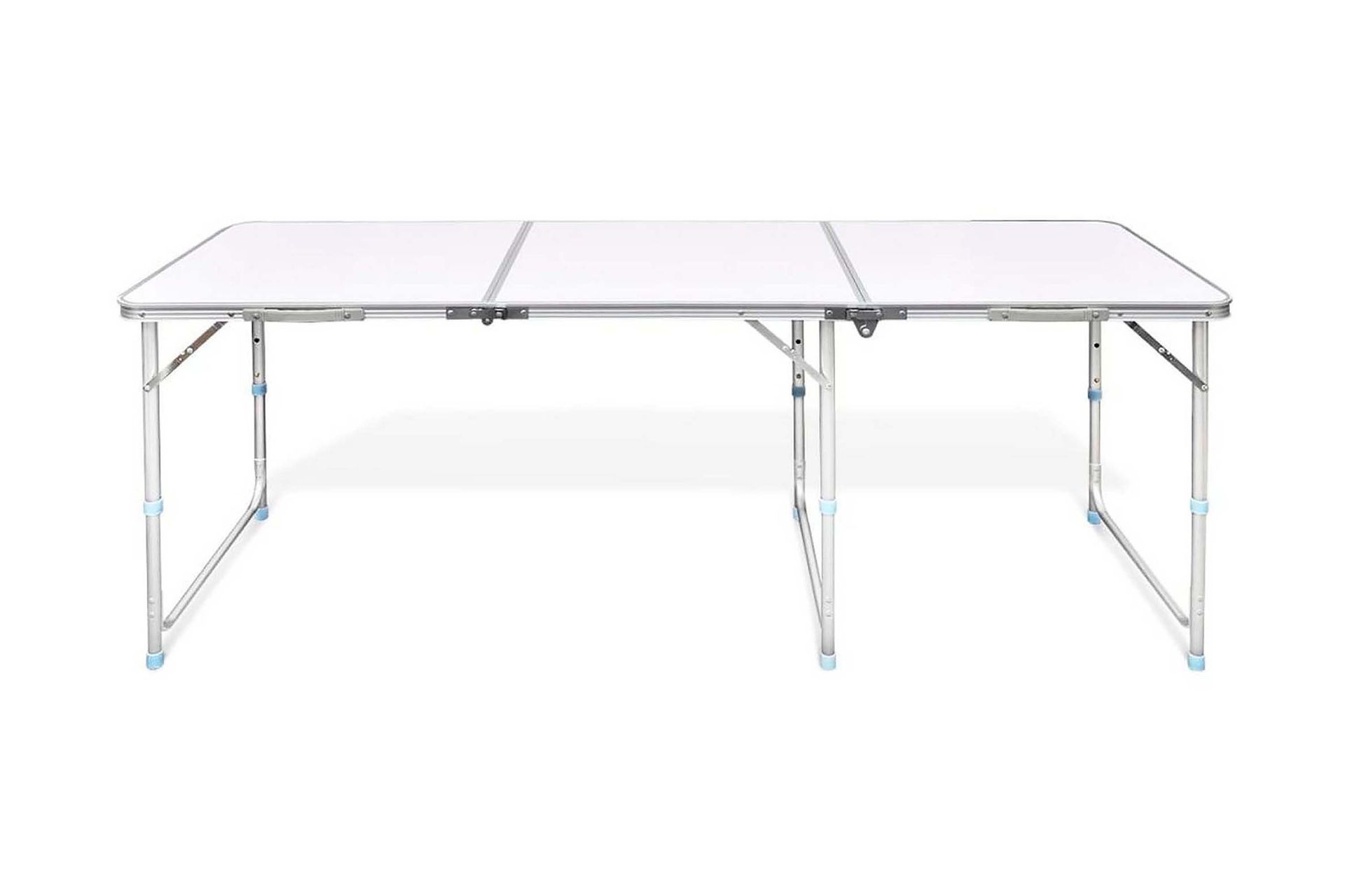 Sammenleggbart campingbord høydejusterbar aluminium 180x60cm - Hagemøbler - Hagebord - Campingbord