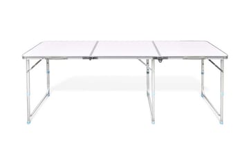 Sammenleggbart campingbord høydejusterbar aluminium 180x60cm - Hagemøbler - Hagebord - Campingbord