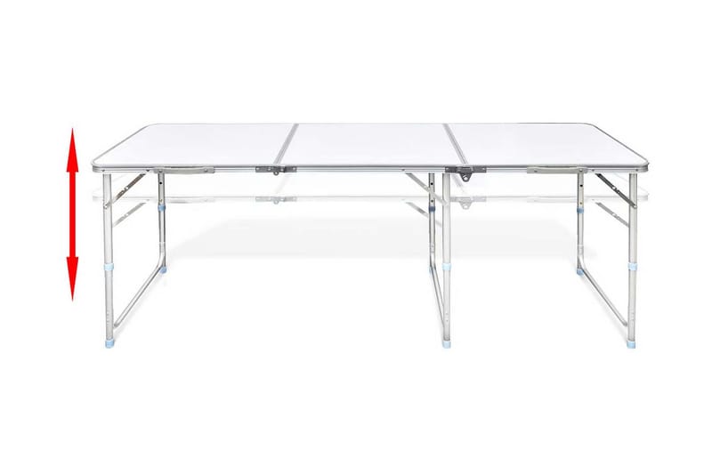 Sammenleggbart campingbord høydejusterbar aluminium 180x60cm - Hagemøbler - Hagebord - Campingbord
