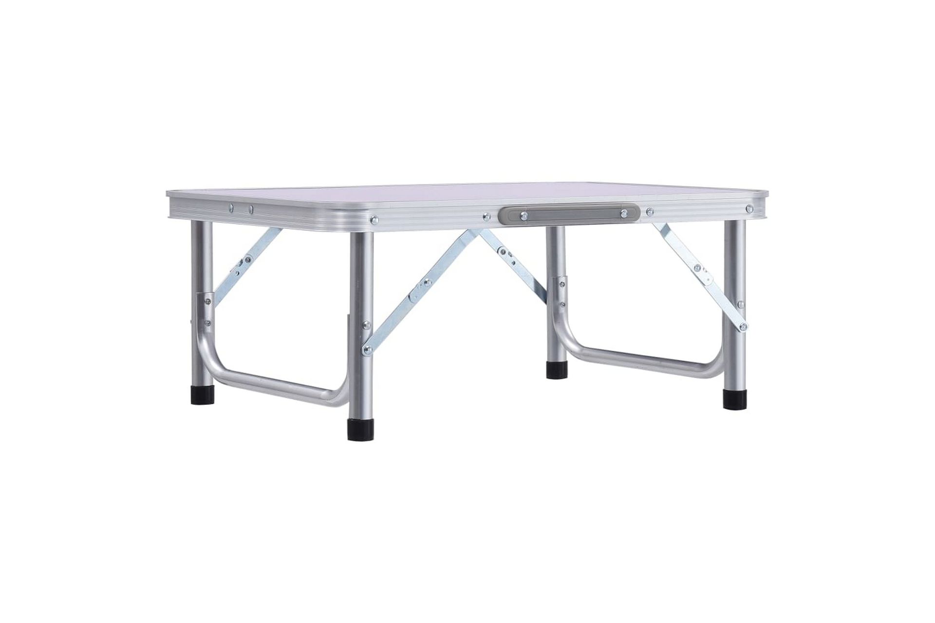 Sammenleggbart campingbord hvit aluminium 60x45 cm - Hagemøbler - Hagebord - Campingbord
