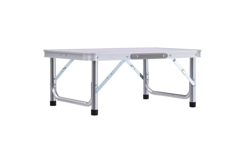 Sammenleggbart campingbord hvit aluminium 60x45 cm - Hagemøbler - Hagebord - Campingbord