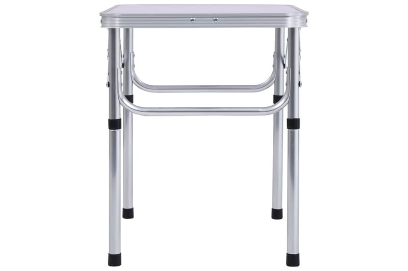 Sammenleggbart campingbord hvit aluminium 60x45 cm - Hagemøbler - Hagebord - Campingbord