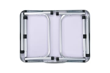 Sammenleggbart campingbord hvit aluminium 60x45 cm - Hagemøbler - Hagebord - Campingbord