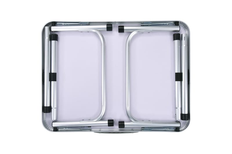 Sammenleggbart campingbord hvit aluminium 60x45 cm - Hagemøbler - Hagebord - Campingbord