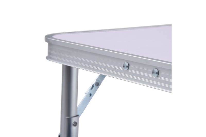 Sammenleggbart campingbord hvit aluminium 60x45 cm - Hagemøbler - Hagebord - Campingbord