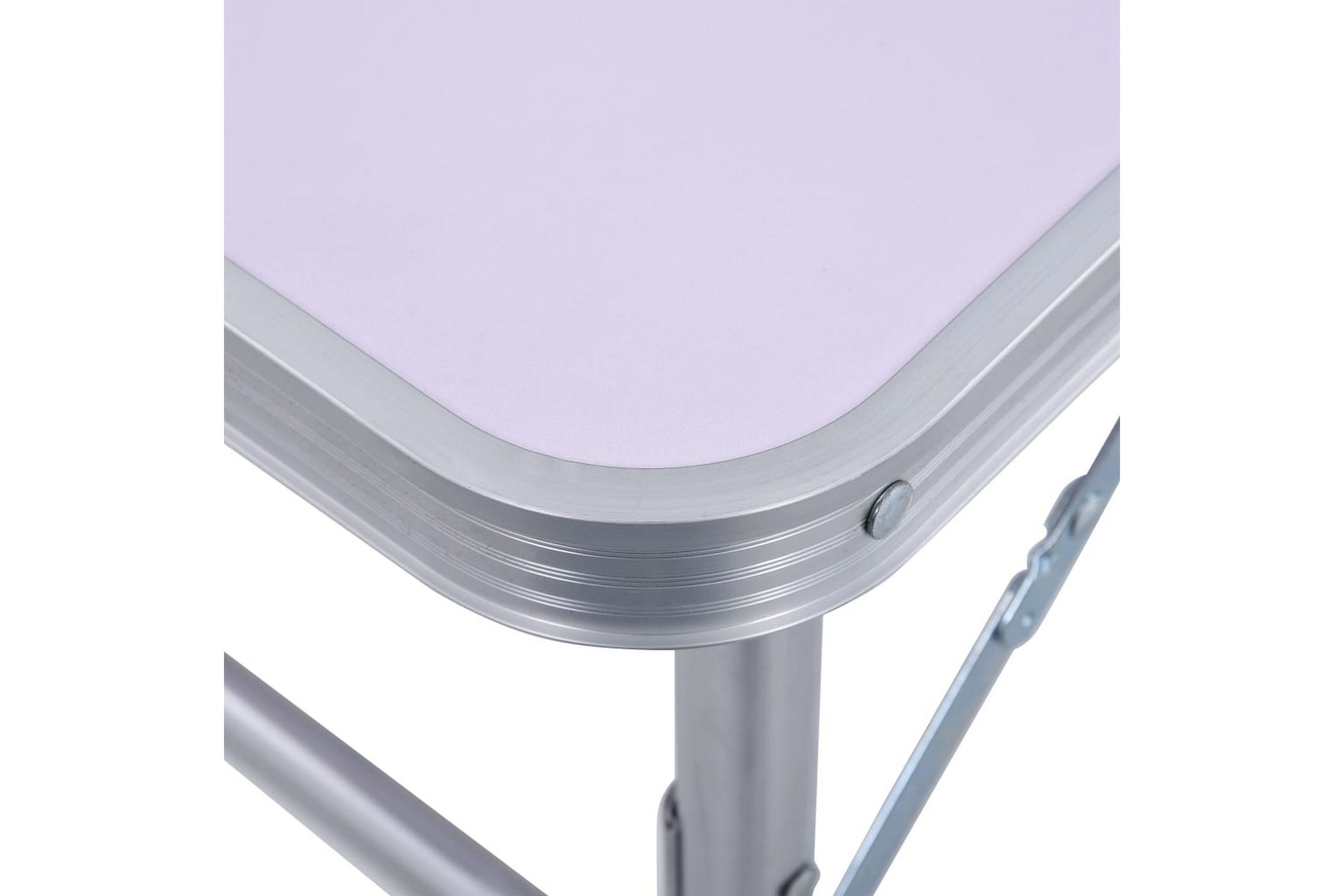Sammenleggbart campingbord hvit aluminium 60x45 cm - Hagemøbler - Hagebord - Campingbord