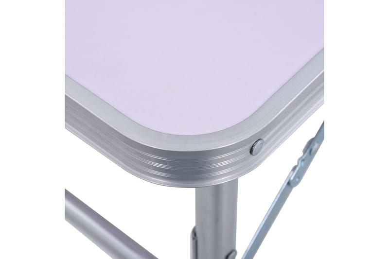 Sammenleggbart campingbord hvit aluminium 60x45 cm - Hagemøbler - Hagebord - Campingbord