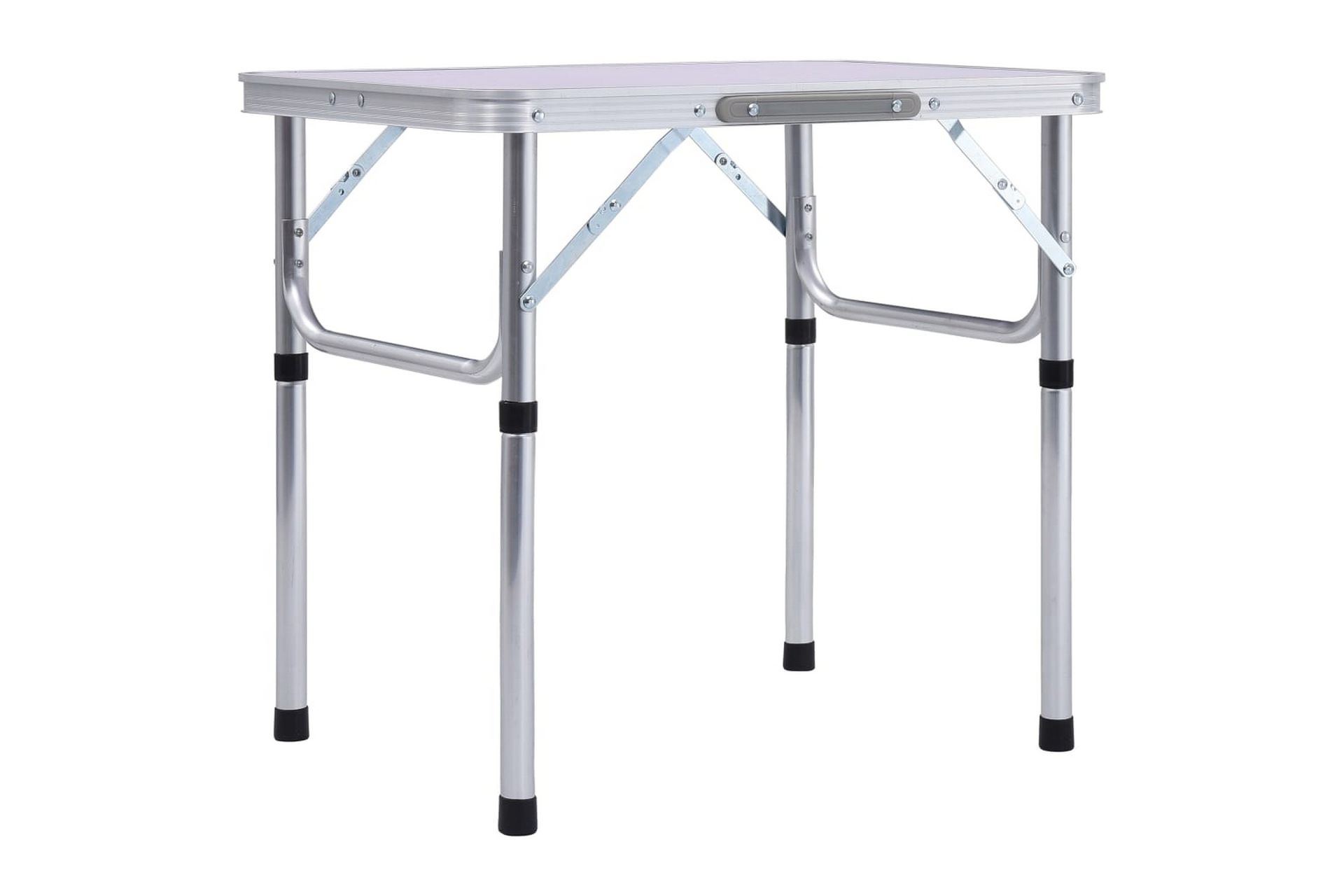 Sammenleggbart campingbord hvit aluminium 60x45 cm - Hagemøbler - Hagebord - Campingbord