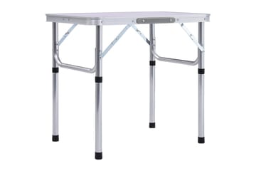 Sammenleggbart campingbord hvit aluminium 60x45 cm - Hagemøbler - Hagebord - Campingbord