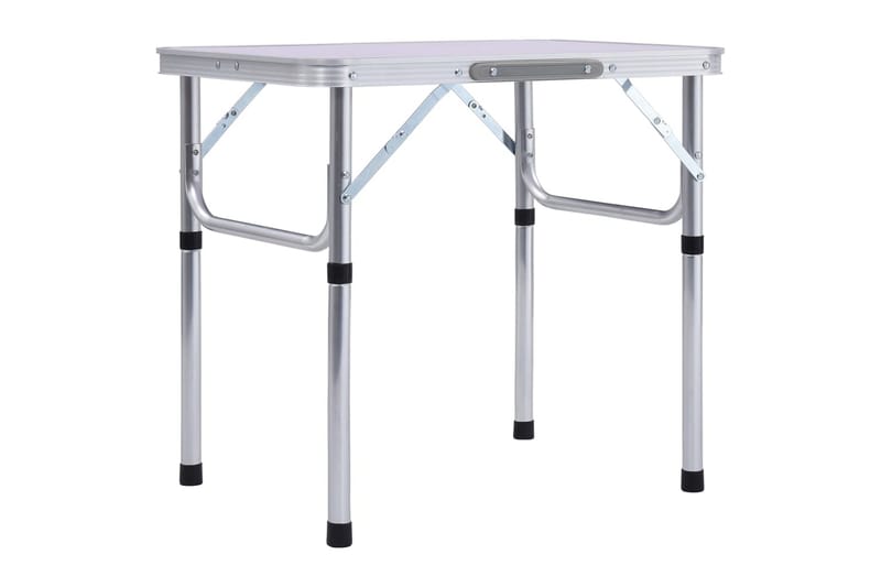 Sammenleggbart campingbord hvit aluminium 60x45 cm - Hagemøbler - Hagebord - Campingbord