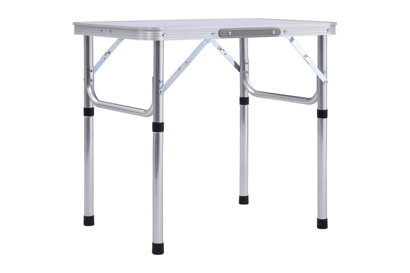 Sammenleggbart campingbord hvit aluminium 60x45 cm - Campingmøbler - Campingbord