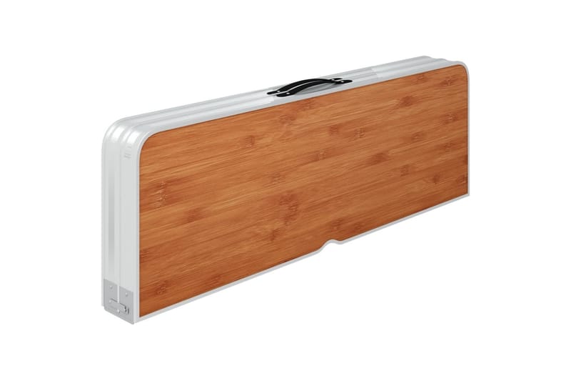 Sammenleggbart campingbord med 2 benker aluminium brun - Brun - Hagemøbler - Hagebord - Campingbord