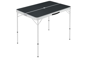 Sammenleggbart campingbord med 2 benker aluminium grå - Grå - Hagemøbler - Hagebord - Campingbord