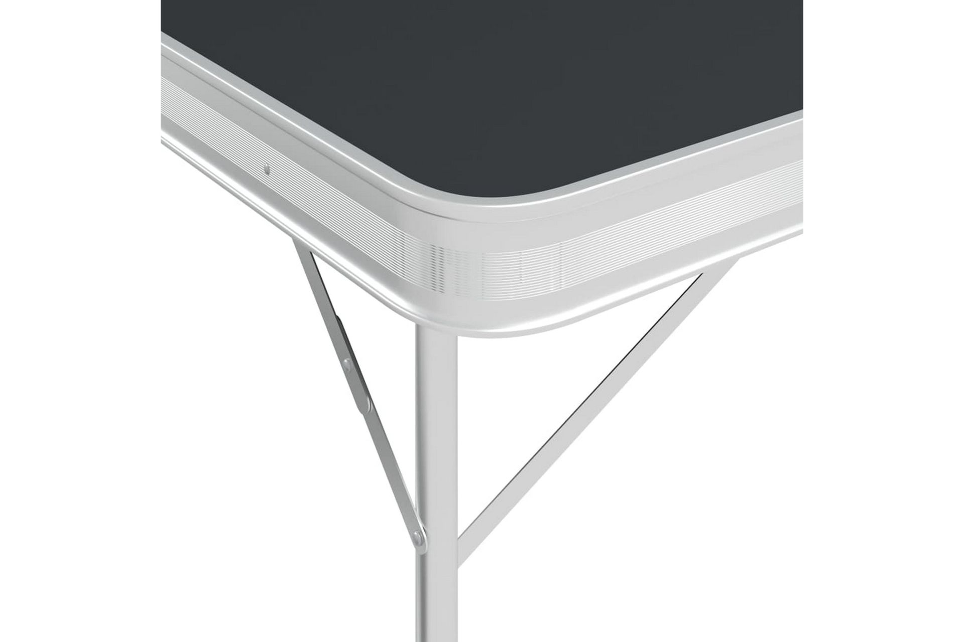 Sammenleggbart campingbord med 2 benker aluminium grå - Grå - Hagemøbler - Hagebord - Campingbord