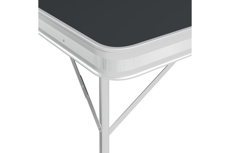 Sammenleggbart campingbord med 2 benker aluminium grå - Grå - Hagemøbler - Hagebord - Campingbord