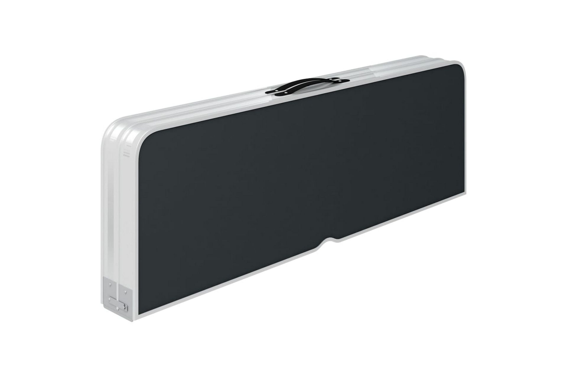 Sammenleggbart campingbord med 2 benker aluminium grå - Grå - Hagemøbler - Hagebord - Campingbord