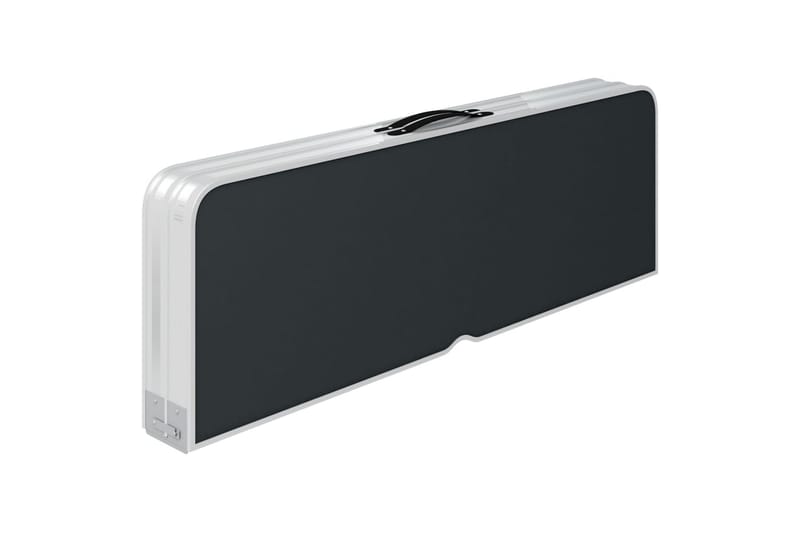 Sammenleggbart campingbord med 2 benker aluminium grå - Grå - Hagemøbler - Hagebord - Campingbord