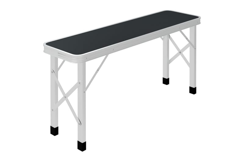 Sammenleggbart campingbord med 2 benker aluminium grå - Grå - Hagemøbler - Hagebord - Campingbord