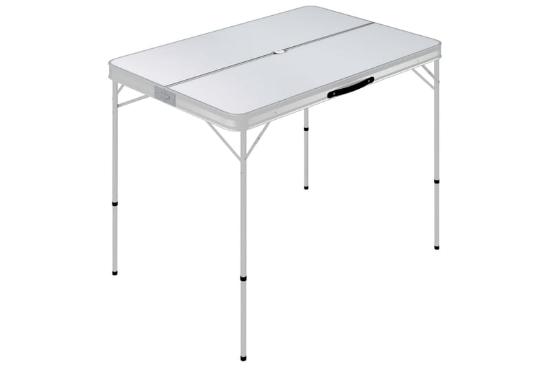 Sammenleggbart campingbord med 2 benker aluminium hvit - Hvit - Hagemøbler - Hagebord - Campingbord
