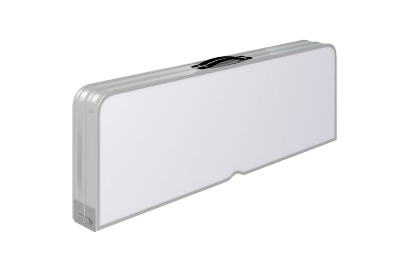 Sammenleggbart campingbord med 2 benker aluminium hvit - Hvit - Hagemøbler - Hagebord - Campingbord